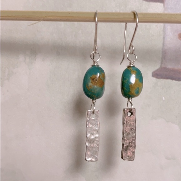 NWOT Genuine turquoise sterling ear wires - Picture 7 of 7